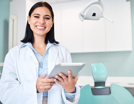 Dentist smiles