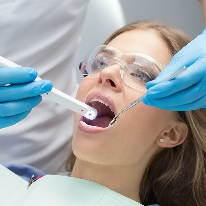 Woman receiving intraoral images