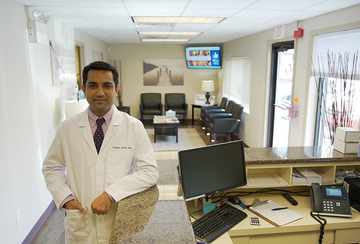 Dr. Patel in the reception area