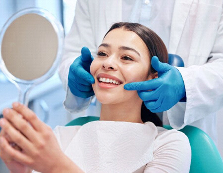 a patient undergoing cosmetic dentistry 
