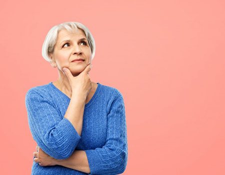Lady ponders something